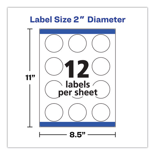 Picture of Round Print-to-the Edge Labels with SureFeed and EasyPeel, 2" dia, Matte White, 300/Pack