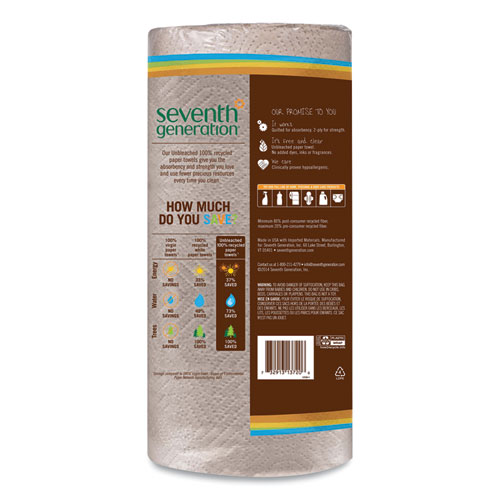 Picture of Natural Unbleached 100% Recycled Paper Kitchen Towel Rolls, 2-Ply, 11 x 9, 120 Sheets/Roll