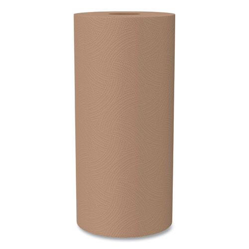 Picture of Natural Unbleached 100% Recycled Paper Kitchen Towel Rolls, 2-Ply, Individually Wrapped, 11 x 9, 120/Roll, 30 Rolls/Carton