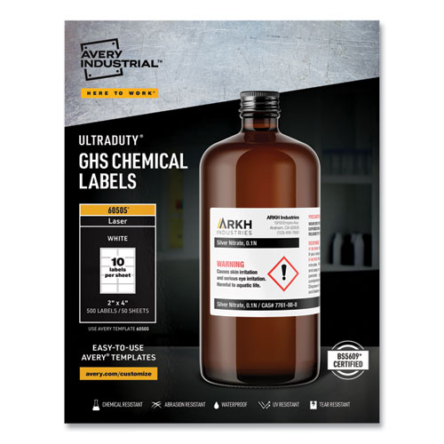 Ultraduty+Ghs+Chemical+Waterproof+And+Uv+Resistant+Labels%2C+2+X+4%2C+White%2C+10%2Fsheet%2C+50+Sheets%2Fbox