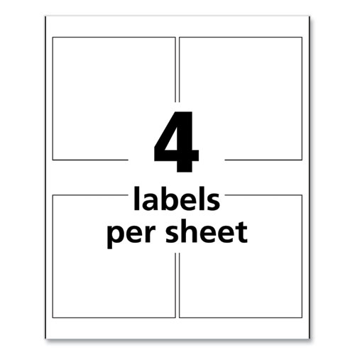 Picture of UltraDuty GHS Chemical Waterproof and UV Resistant Labels, 4 x 4, White, 4/Sheet, 50 Sheets/Pack