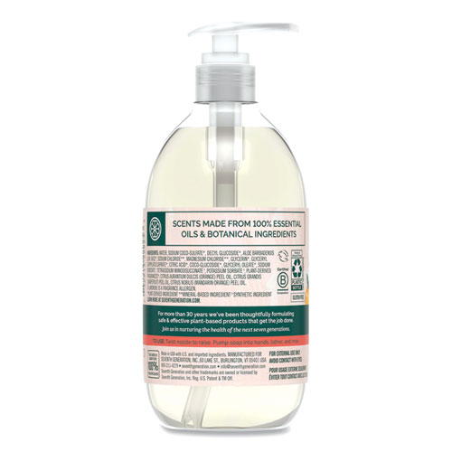 Picture of Natural Hand Wash, Mandarin Orange and Grapefruit, 12 oz Pump Bottle