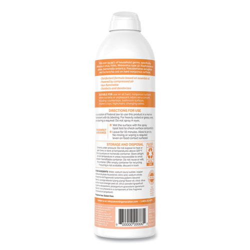 Picture of Disinfectant Sprays, Fresh Citrus/Thyme, 13.9 oz, Spray Bottle, 8/Carton