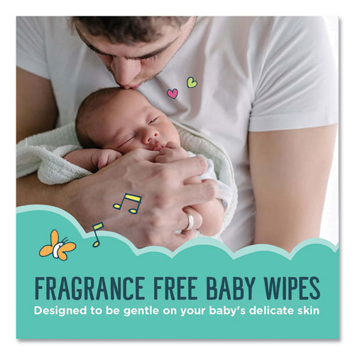 Picture of Free and Clear Baby Wipes, 7 x 7, Unscented, White, 64/Flip-Top Pack