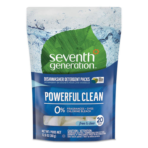 Seventh+Generation+Dishwasher+Detergent+-+Free+%26+Clear+Scent+-+12+%2F+Carton+-+White