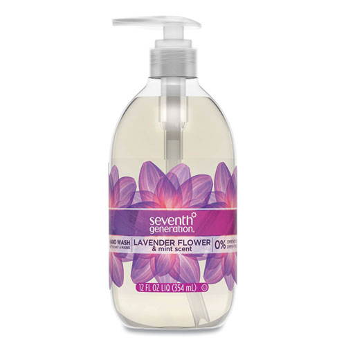 Picture of Natural Hand Wash, Lavender Flower and Mint, 12 oz Pump Bottle, 8/Carton