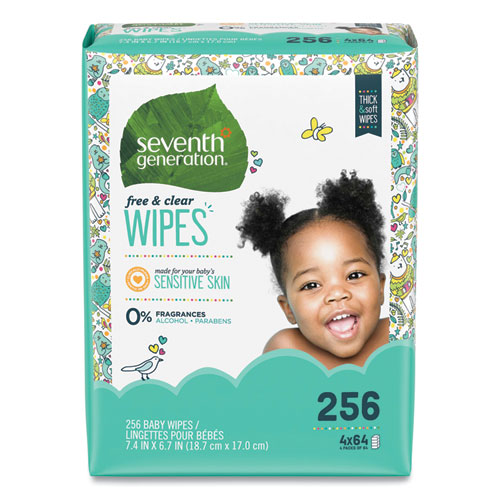 Picture of Free and Clear Baby Wipes, Refill, 7 x 7, Unscented, White, 256/Pack