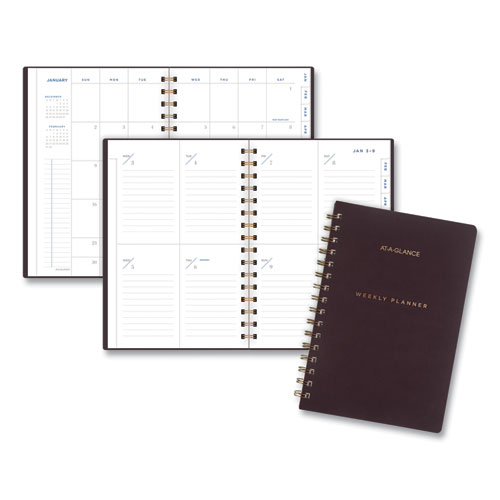 Picture of Signature Lite Weekly/Monthly Planner, 8.5 x 5.75, Maroon Cover, 12-Month (Jan to Dec): 2023