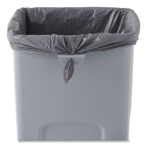 Picture of Untouchable Square Waste Receptacle, 23 gal, Plastic, Gray