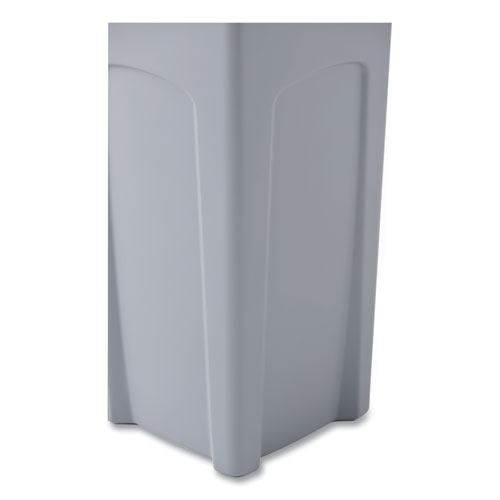 Picture of Untouchable Square Waste Receptacle, 23 gal, Plastic, Gray