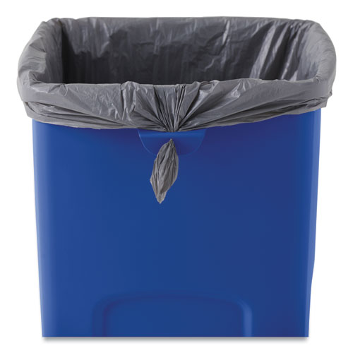 Picture of Untouchable Square Waste Receptacle, 23 gal, Plastic, Blue