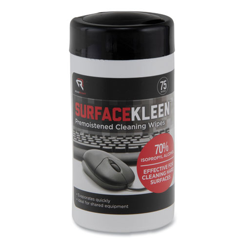 SurfaceKleen+Premoistened+Alcohol+Cleaning+Wipes%2C+6.38+x+5.4%2C+Tub%2C+Unscented%2C+White%2C+75%2FPack