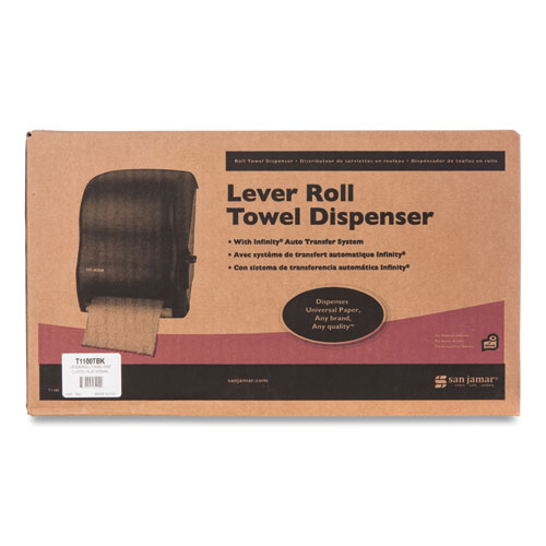 Picture of Lever Roll Towel Dispenser, Classic, 12.94 x 9.25 x 16.5, Transparent Black Pearl