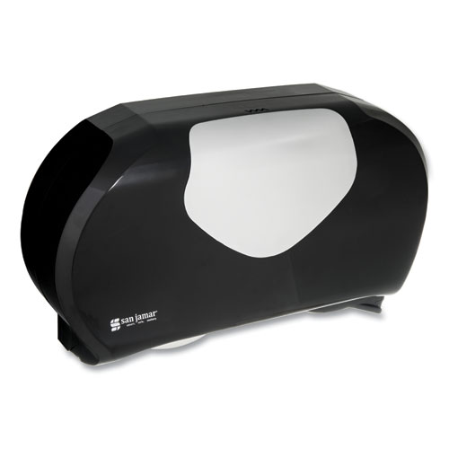 Picture of Twin 9" Jumbo Bath Tissue Dispenser, Summit, 20.07 x 5.88 x 11.9, Black/Faux Stainless Steel