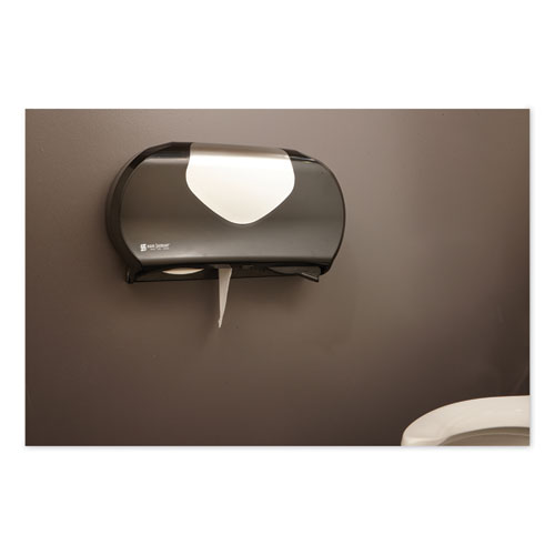 Picture of Twin 9" Jumbo Bath Tissue Dispenser, Summit, 20.07 x 5.88 x 11.9, Black/Faux Stainless Steel