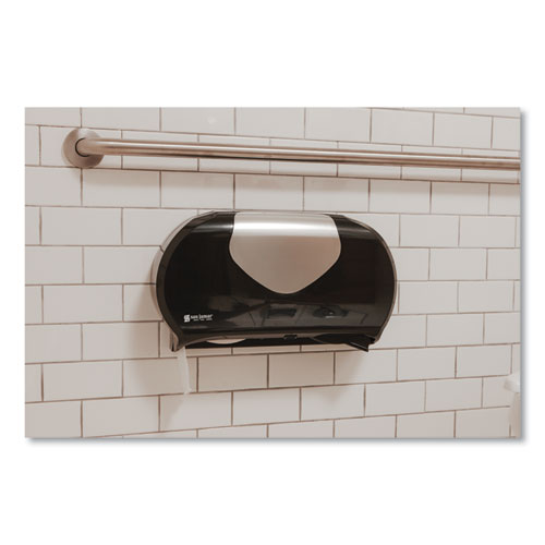 Picture of Twin 9" Jumbo Bath Tissue Dispenser, Summit, 20.07 x 5.88 x 11.9, Black/Faux Stainless Steel