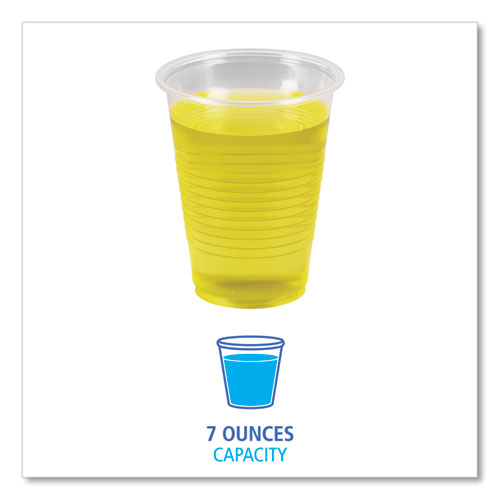Picture of Translucent Plastic Cold Cups, 7 oz, Polypropylene, 100 Cups/Sleeve, 25 Sleeves/Carton