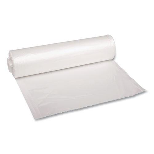 Picture of Recycled Low-Density Polyethylene Can Liners, 33 gal, 1.4 mil, 33" x 39", Clear, Perforated, 10 Bags/Roll, 10 Rolls/Carton