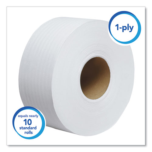 Picture of Essential JRT Jumbo Roll Bathroom Tissue, Septic Safe, 1-Ply, White, 3.55" x 2,000 ft, 12 Rolls/Carton