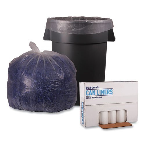 Picture of Recycled Low-Density Polyethylene Can Liners, 45 gal, 1.1 mil, 40" x 46", Clear, Perforated, 10 Bags/Roll, 10 Rolls/Carton