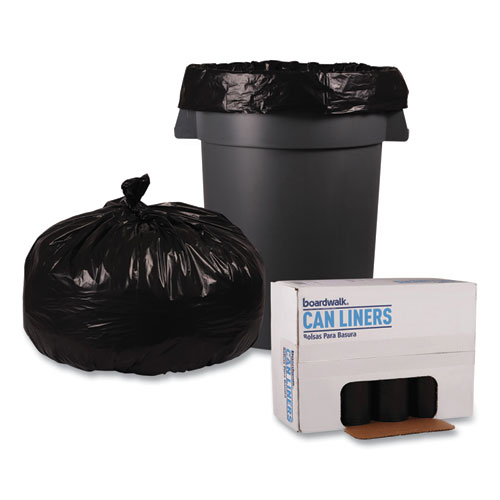 Picture of Recycled Low-Density Polyethylene Can Liners, 56 gal, 1.6 mil, 43" x 47", Black, Perforated, 20 Bags/Roll, 5 Rolls/Carton