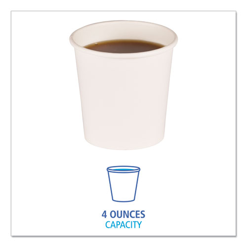 Picture of Paper Hot Cups, 4 oz, White, 50 Cups/Sleeve, 20 Sleeves/Carton
