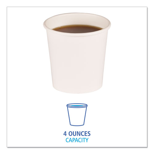 Picture of Paper Hot Cups, 4 oz, White, 50/Sleeve, 20 Sleeves/Carton