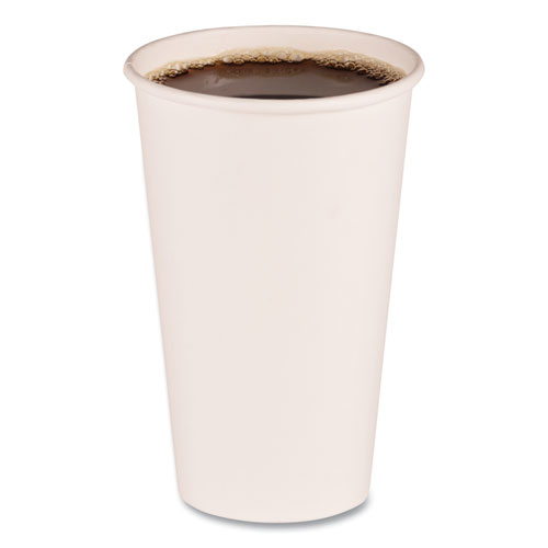 Picture of Paper Hot Cups, 16 oz, White, 20 Cups/Sleeve, 50 Sleeves/Carton