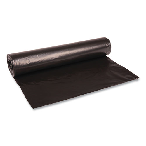 Picture of Recycled Low-Density Polyethylene Can Liners, 56 gal, 1.2 mil, 43" x 47", Black, Perforated, 10 Bags/Roll, 10 Rolls/Carton