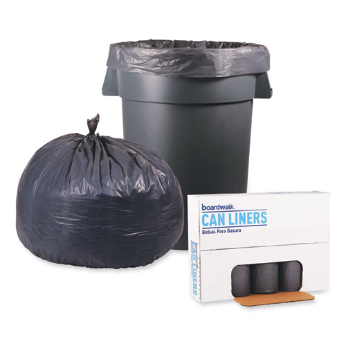 Picture of Low-Density Waste Can Liners, 60 gal, 0.95 mil, 38" x 58", Gray, Perforated Roll, 25 Bags/Roll, 4 Rolls/Carton