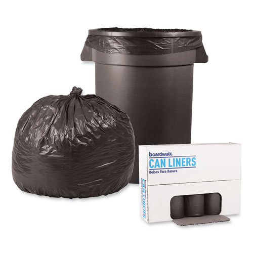 Picture of Low-Density Waste Can Liners, 33 gal, 1.1 mil, 33" x 39", Gray, Perforated Roll, 25 Bags/Roll, 4 Rolls/Carton