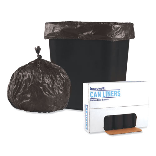 Picture of Low-Density Waste Can Liners, 16 gal, 0.35 mil, 24" x 32", Black, Perforated Roll, 50 Bags/Roll, 10 Rolls/Carton