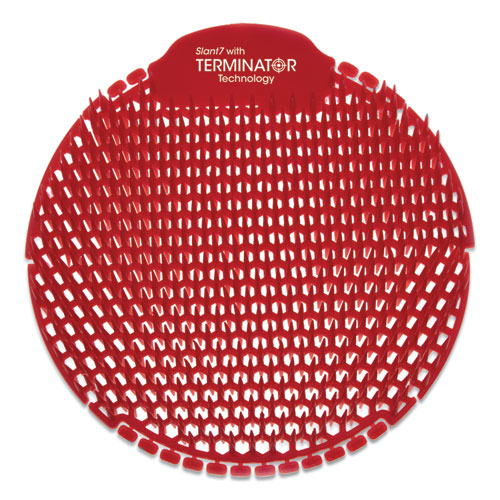 Picture of Slant7 with Terminator Urinal Screen, Evergreen Scent, Red, 30/Carton