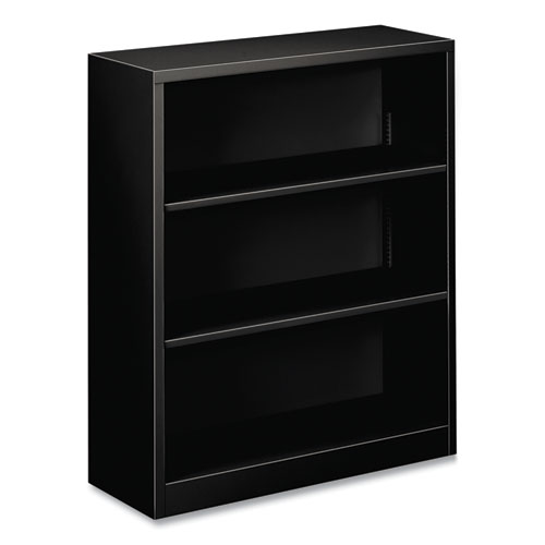 Picture of Metal Bookcase, Three-Shelf, 34.5w x 12.63d x 41h, Black