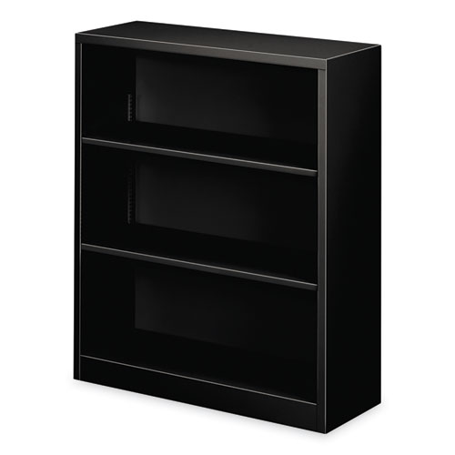 Picture of Metal Bookcase, Three-Shelf, 34.5w x 12.63d x 41h, Black