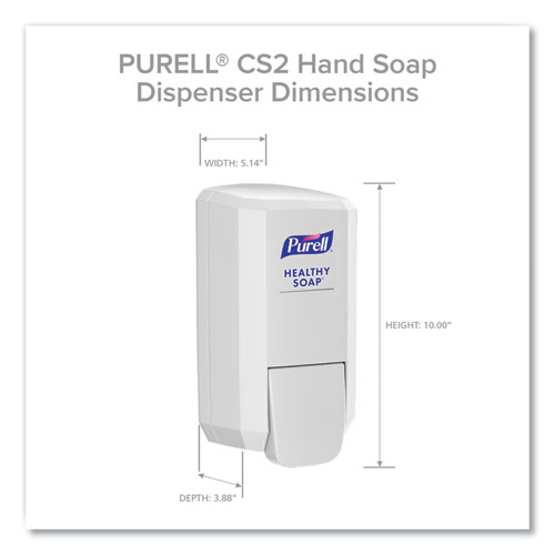 Picture of CS2 Hand Sanitizer Dispenser, 1,000 mL, 5.14 x 3.83 x 10, White, 6/Carton