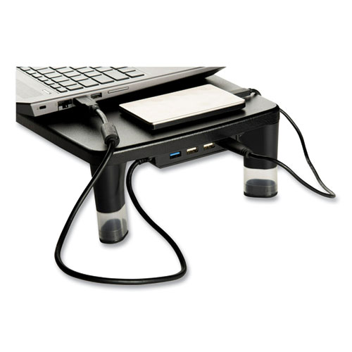 Picture of Monitor Stand MS100B, 21.6 x 9.4 x 2.7 to 3.9, Black/Clear, Supports 33 lb