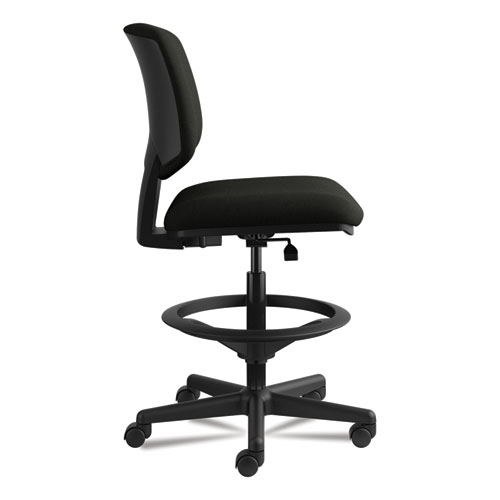 Picture of Volt Series Leather Adjustable Task Stool, Supports Up to 275 lb, 22.88" to 32.38" Seat Height, Black
