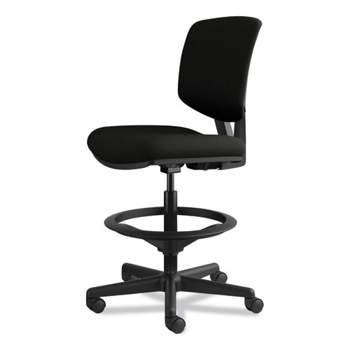 Picture of Volt Series Leather Adjustable Task Stool, Supports Up to 275 lb, 22.88" to 32.38" Seat Height, Black