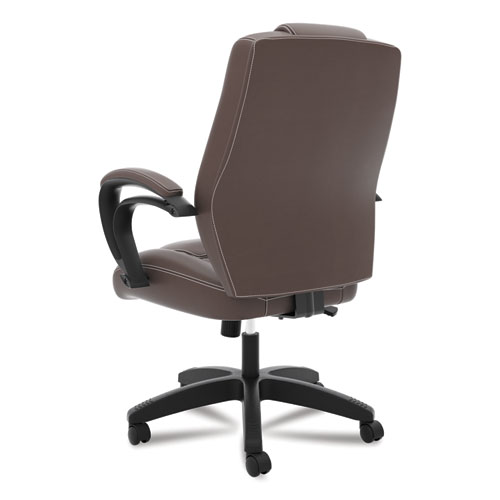 Picture of HVL402 Series Executive High-Back Chair, Supports Up to 250 lb, 17" to 21" Seat Height, Brown Seat/Back, Black Base