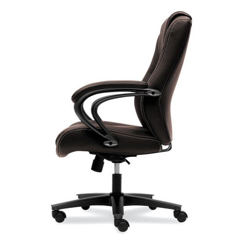 Picture of HVL402 Series Executive High-Back Chair, Supports Up to 250 lb, 17" to 21" Seat Height, Brown Seat/Back, Black Base