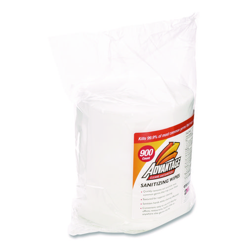 Picture of Gym Wipes Advantage, 1-Ply, 6 x 8, Unscented, White, 900/Roll, 4 Rolls/Carton