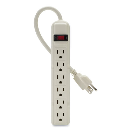 Picture of Power Strip, 6 Outlets, 3 ft Cord, White