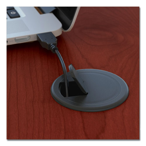 Picture of Series C Collection Corner Desk Module, Right, 71.13" x 35.5" x 29.88", Natural Cherry/Graphite Gray