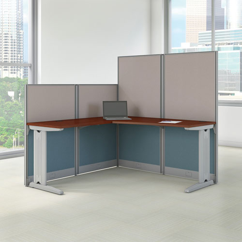 Picture of Series C Collection Left Corner Desk Module, 71.13" x 35.5" x 29.88", Natural Cherry/Graphite Gray