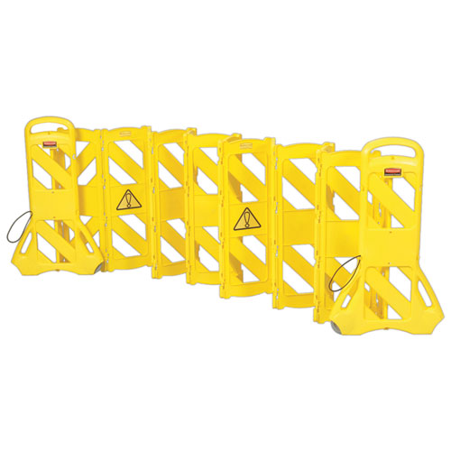 Picture of Portable Mobile Safety Barrier, Plastic, 13 ft x 40", Yellow