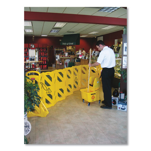 Picture of Portable Mobile Safety Barrier, Plastic, 13 ft x 40", Yellow