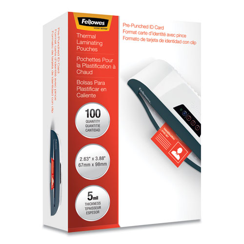 Picture of Premium Laminating Pouches, 5 mil, 4.25" x 2.5", Gloss Clear, 100/Box