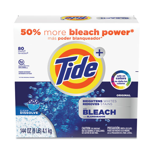 Picture of Laundry Detergent with Bleach, Tide Original Scent, Powder, 144 oz Box, 2/Carton