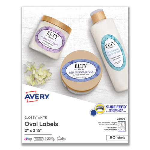 Oval+Labels+W%2F+Sure+Feed+And+Easy+Peel%2C+2+X+3.33%2C+Glossy+White%2C+80%2Fpack